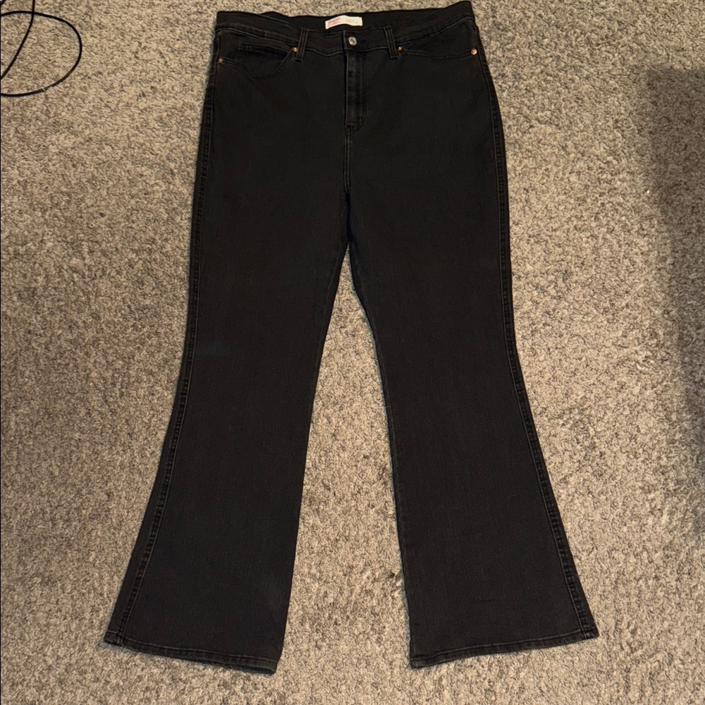 🖤NWOT LEVI STRAUSS SIGNATURE BLACK HERITAGE HIGH-RISE FLARE SIZE 16🖤